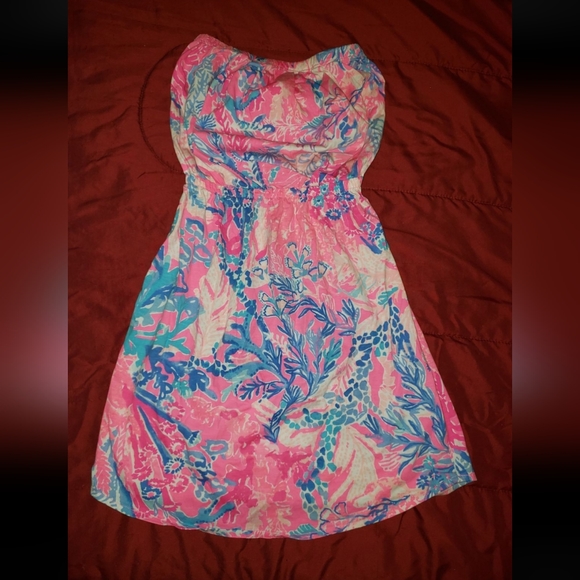 Lilly Pulitzer Windsor StraplessLight Paschs Aquadesiac Dress - Picture 6 of 9